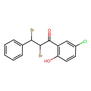 2,3-Dibromo-1-(5-chloro-2-hydroxyphenyl)-3-phenylpropan-1-one structure