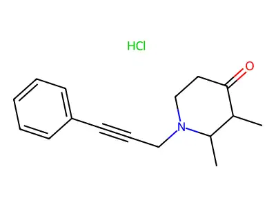 4-Piperidone, 2,3-dimethyl-1-(3-phenyl-2-propynyl)-, hydrochloride structure