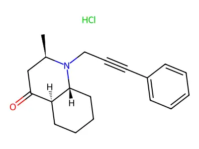 2-Methyl-1-(3-phenyl-2-propynyl)-decahydro-4-quinolone hydrochloride structure