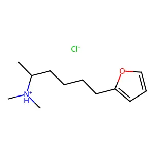 6-(Furan-2-yl)-N,N-dimethylhexan-2-amine--hydrogen chloride (1/1) structure