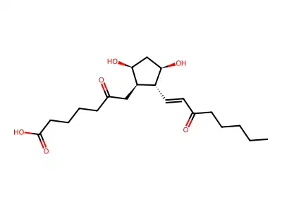 9,11-Dihydroxy-6,15-dioxoprost-13-en-1-oic acid structure