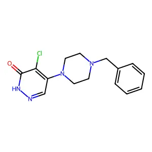 5-(4-benzyl-1-piperazinyl)-4-chloro-3(2H)-pyridazinone structure