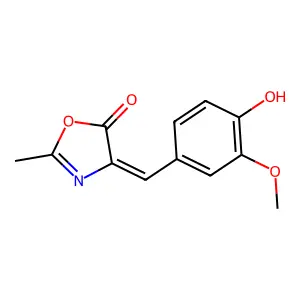 4-[(4-Hydroxy-3-methoxy-phenyl)methylidene]-2-methyl-1,3-oxazol-5-one structure