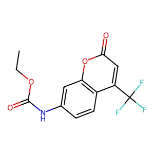 Carbamic acid, N-[2-oxo-4-(trifluoromethyl)-2H-1-benzopyran-7-yl]-, ethyl ester structure