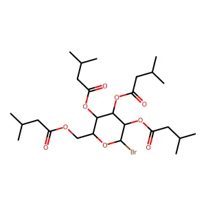 D-Glucopyranosyl bromide, 2,3,4,6-tetrakis(3-methylbutanoate) structure