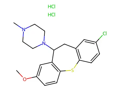 2-Chloro-8-methoxy-10-(4-methylpiperazino)-10,11-dihydrodibenzo(b,f)thiepin dihydrochloride structure
