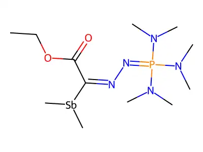 ethyl 2-dimethylstibanyl-2-[[tris(dimethylamino)- structure