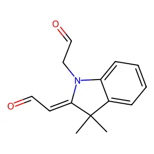 2,3-Dihydro-3,3-dimethyl-2-(2-oxoethylidene)-1H-indole-1-acetaldehyde structure