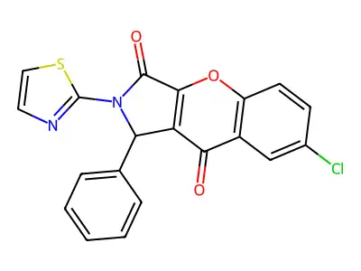 7-Chloro-1-phenyl-2-(thiazol-2-yl)-1,2-dihydrochromeno[2,3-c]pyrrole-3,9-dione structure