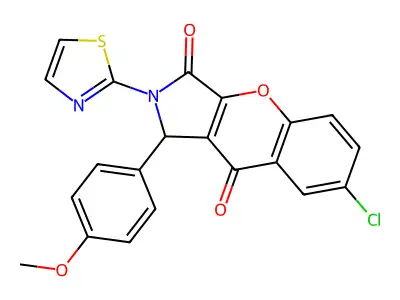 7-chloro-1-(4-methoxyphenyl)-2-(thiazol-2-yl)-1,2-dihydrochromeno[2,3-c]pyrrole-3,9-dione structure