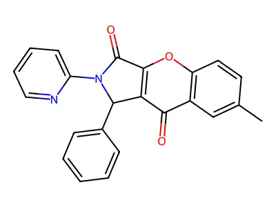 7-Methyl-1-phenyl-2-(pyridin-2-yl)-1,2-dihydrochromeno[2,3-c]pyrrole-3,9-dione structure