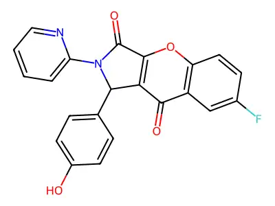 7-fluoro-1-(4-hydroxyphenyl)-2-pyridin-2-yl-1H-chromeno[2,3-c]pyrrole-3,9-dione structure