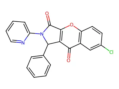 7-Chloro-1-phenyl-2-(pyridin-2-yl)-1,2-dihydrochromeno[2,3-c]pyrrole-3,9-dione structure