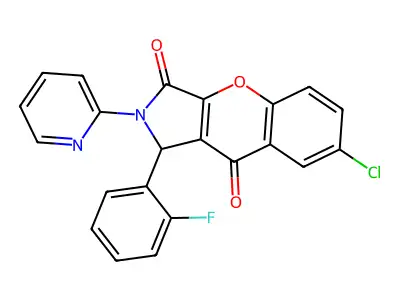 7-chloro-1-(2-fluorophenyl)-2-pyridin-2-yl-1H-chromeno[2,3-c]pyrrole-3,9-dione structure