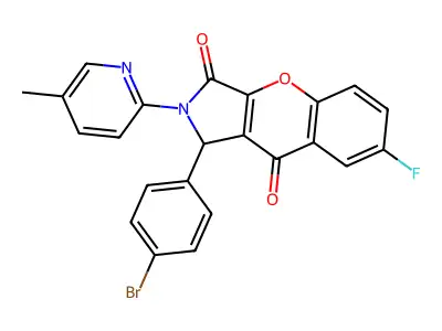 1-(4-bromophenyl)-7-fluoro-2-(5-methylpyridin-2-yl)-1H-chromeno[2,3-c]pyrrole-3,9-dione structure