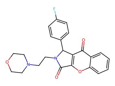 1-(4-fluorophenyl)-2-(2-morpholinoethyl)-1,2-dihydrochromeno[2,3-c]pyrrole-3,9-dione structure