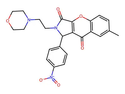 7-methyl-2-(2-morpholinoethyl)-1-(4-nitrophenyl)-1,2-dihydrochromeno[2,3-c]pyrrole-3,9-dione structure