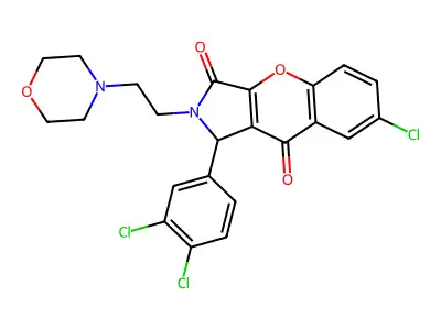 7-chloro-1-(3,4-dichlorophenyl)-2-(2-morpholinoethyl)-1,2-dihydrochromeno[2,3-c]pyrrole-3,9-dione structure