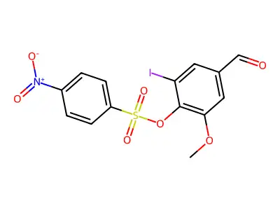 4-Formyl-2-iodo-6-methoxyphenyl 4-nitrobenzenesulfonate structure