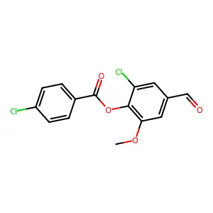 2-Chloro-4-formyl-6-methoxyphenyl 4-chlorobenzoate structure