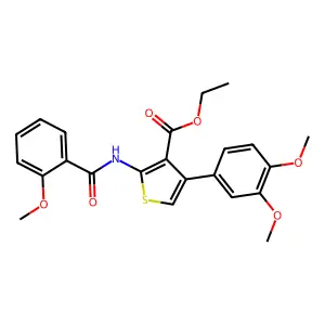 Ethyl 4-(3,4-dimethoxyphenyl)-2-[(2-methoxybenzoyl)amino]thiophene-3-carboxylate structure