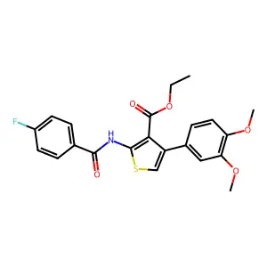 Ethyl 4-(3,4-dimethoxyphenyl)-2-(4-fluorobenzamido)thiophene-3-carboxylate structure