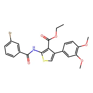 Ethyl 2-(3-bromobenzamido)-4-(3,4-dimethoxyphenyl)thiophene-3-carboxylate structure