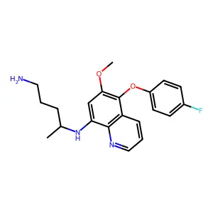 5-(p-Fluorophenoxy)-6-methoxy-8-(4-amino-1-methylbutylamino)quinoline structure