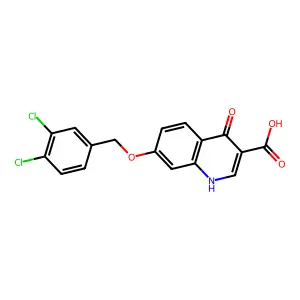 7-[(3,4-dichlorophenyl)methoxy]-4-oxo-1H-quinoline-3-carboxylic acid structure