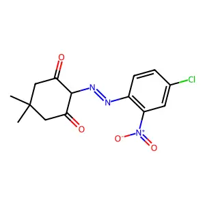 1,3-Cyclohexanedione, 2-[2-(4-chloro-2-nitrophenyl)diazenyl]-5,5-dimethyl- structure