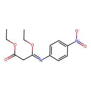 Propanoic acid, 3-ethoxy-3-[(4-nitrophenyl)imino]-, ethyl ester structure