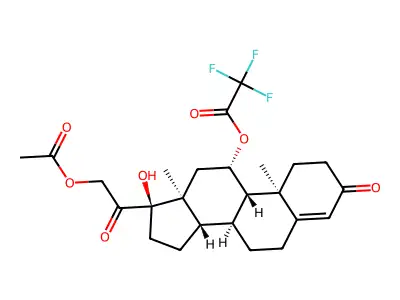 (11|A)-21-(acetyloxy)-17-hydroxy-3,20-dioxopregn-4-en-11-yl trifluoroacetate structure