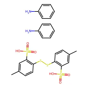 Benzenesulfonic acid, 2,2'-dithiobis[5-methyl-, compd. with benzenamine (1:2) structure
