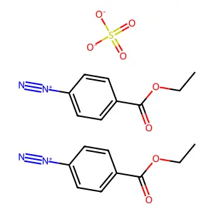 Benzenediazonium, 4-(ethoxycarbonyl)-, sulfate (2:1) structure