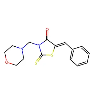 5-Benzylidene-3-(4-morpholinylmethyl)-2-thioxo-1,3-thiazolidin-4-one structure
