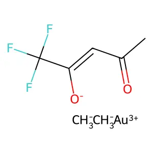 Dimethylgold trifluoroacetylacetonate structure