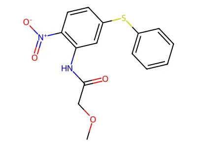 2-Methoxy-N-(2-nitro-5-(phenylthio)phenyl)acetamide structure