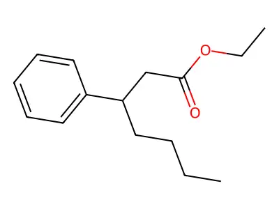 Ethyl 3-phenylheptanoate structure
