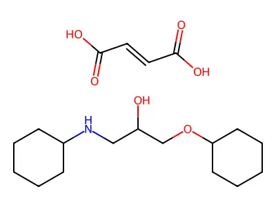 But-2-enedioic acid;1-(cyclohexylamino)-3-cyclohexyloxypropan-2-ol structure