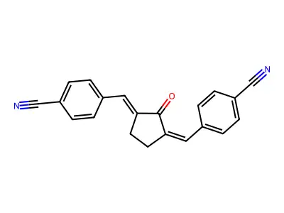 4,4'-[(2-Oxocyclopentane-1,3-diylidene)dimethanylylidene]dibenzonitrile structure