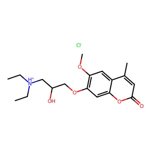 Coumarin, 7-(3-diethylamino-2-hydroxypropoxy)-6-methoxy-4-methyl-, hydrochloride structure