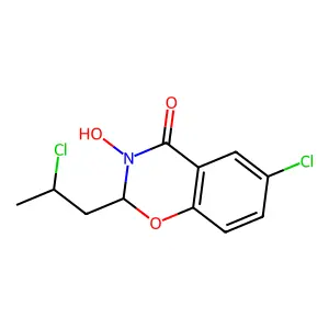 4H-1,3-Benzoxazin-4-one, 6-chloro-2-(2-chloropropyl)-2,3-dihydro-3-hydroxy- structure