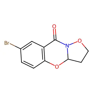 7-Bromo-3,3a-dihydro-2H,9H-isoxazolo(3,2-b)(1,3)benzoxazin-9-one structure