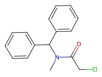 2-chloro-N-(diphenylmethyl)-N-methylacetamide structure