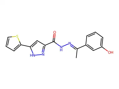 N'-[(1Z)-1-(3-HYDROXYPHENYL)ETHYLIDENE]-3-(THIOPHEN-2-YL)-1H-PYRAZOLE-5-CARBOHYDRAZIDE structure