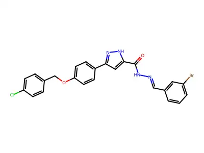 N'-(3-Bromobenzylidene)-5-(4-((4-chlorobenzyl)oxy)phenyl)-1H-pyrazole-3-carbohydrazide structure