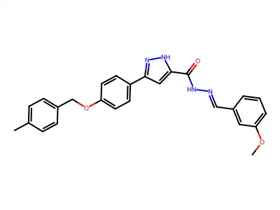 N'-(3-Methoxybenzylidene)-5-(4-((4-methylbenzyl)oxy)phenyl)-1H-pyrazole-3-carbohydrazide structure