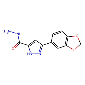 3-(1,3-benzodioxol-5-yl)-1H-pyrazole-5-carbohydrazide structure