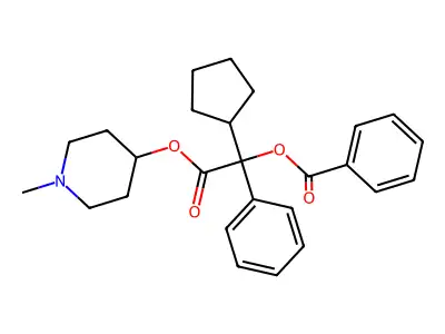 1-Cyclopentyl-2-((1-methylpiperidin-4-yl)oxy)-2-oxo-1-phenylethyl benzoate structure
