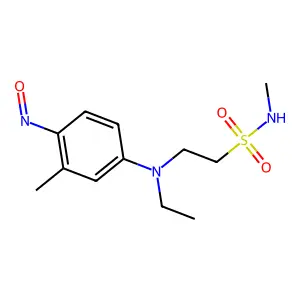 2-(Ethyl(3-methyl-4-nitrosophenyl)amino)-N-methylethanesulphonamide structure